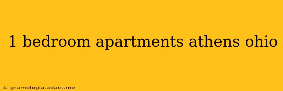 1 bedroom apartments athens ohio
