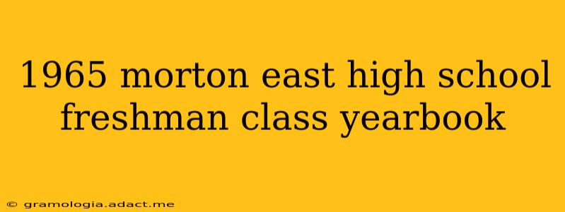 1965 morton east high school freshman class yearbook