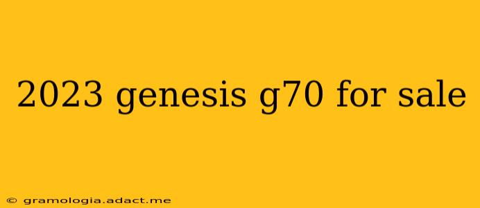 2023 genesis g70 for sale