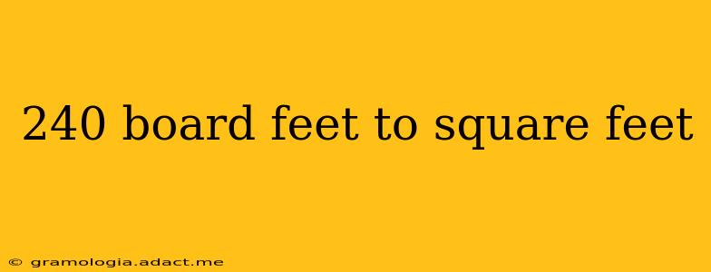 240 board feet to square feet
