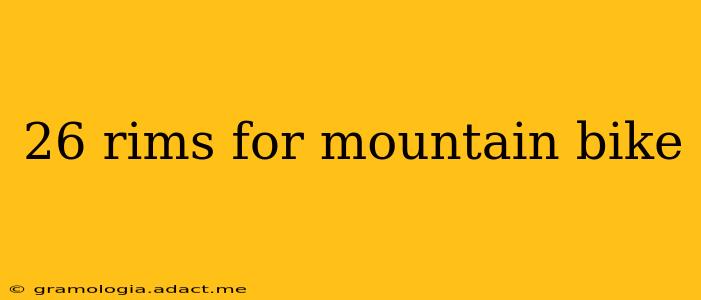 26 rims for mountain bike