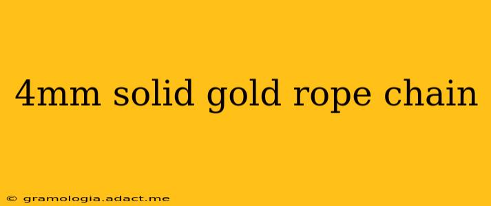 4mm solid gold rope chain