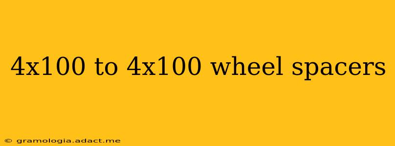 4x100 to 4x100 wheel spacers