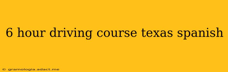 6 hour driving course texas spanish