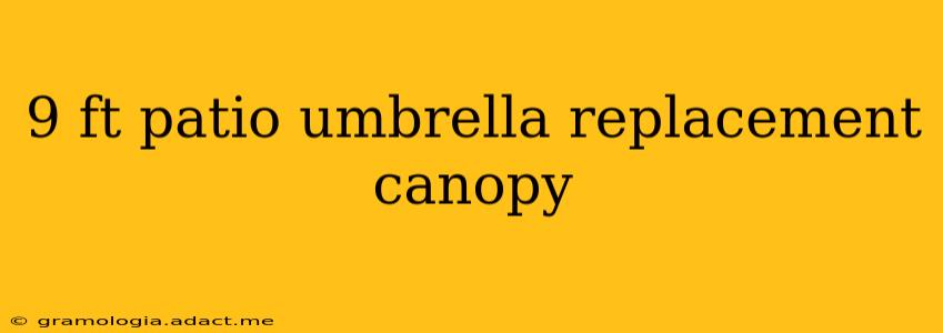 9 ft patio umbrella replacement canopy