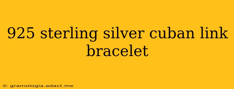 925 sterling silver cuban link bracelet