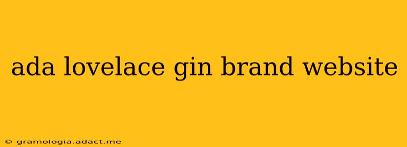 ada lovelace gin brand website
