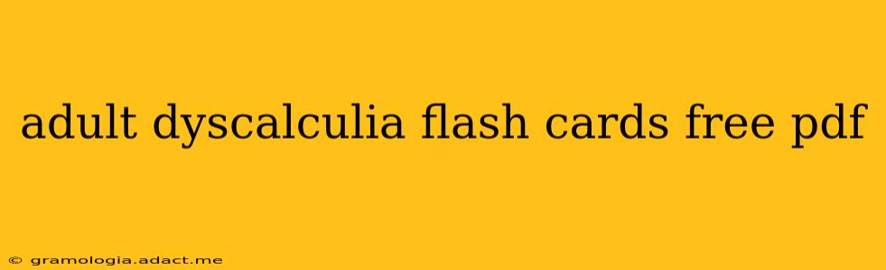 adult dyscalculia flash cards free pdf