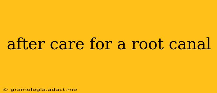 after care for a root canal