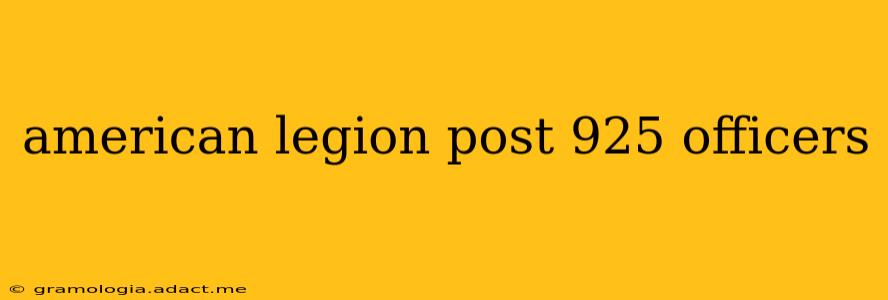 american legion post 925 officers