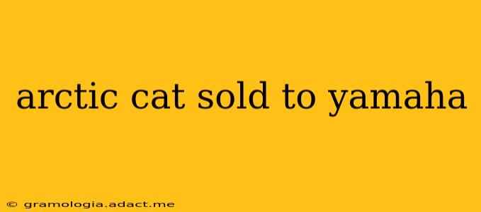 arctic cat sold to yamaha