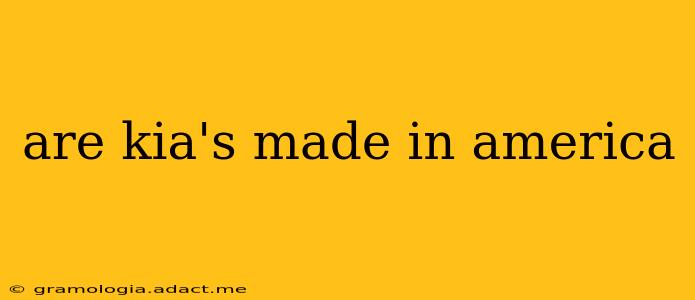 are kia's made in america