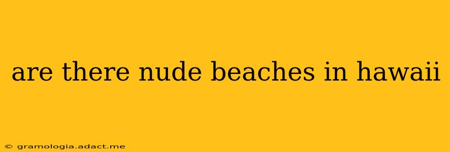 are there nude beaches in hawaii