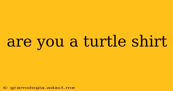 are you a turtle shirt