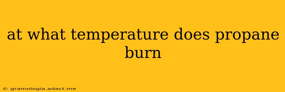 at what temperature does propane burn