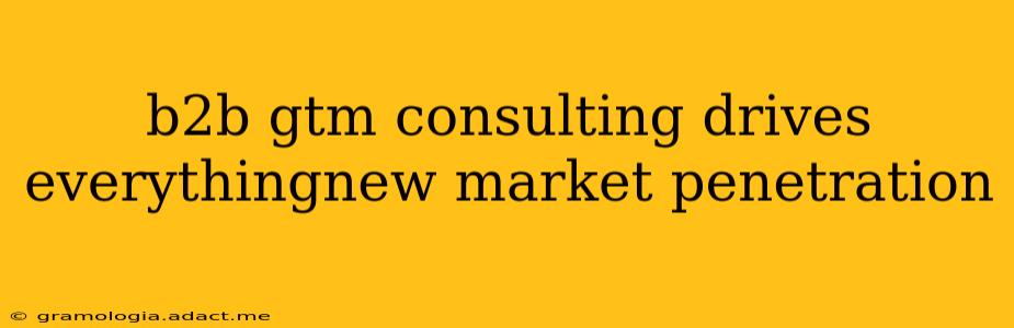 b2b gtm consulting drives everythingnew market penetration