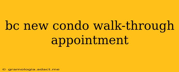 bc new condo walk-through appointment