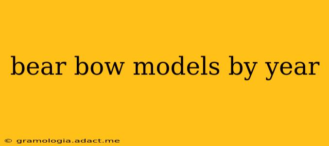 bear bow models by year