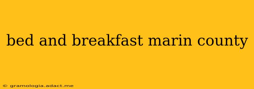 bed and breakfast marin county