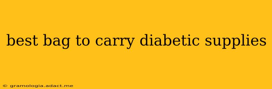 best bag to carry diabetic supplies