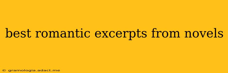 best romantic excerpts from novels