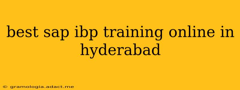 best sap ibp training online in hyderabad