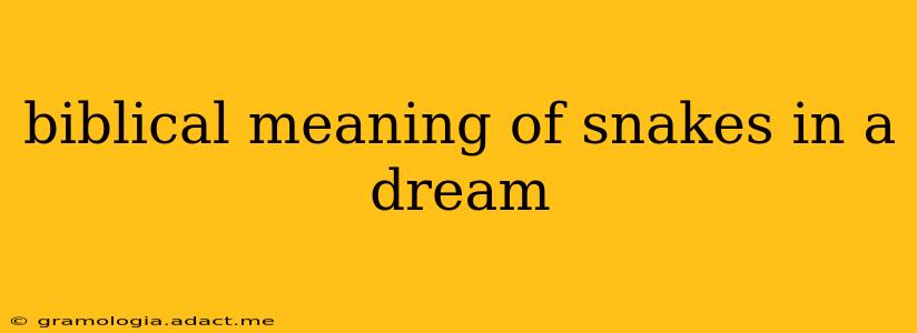 biblical meaning of snakes in a dream