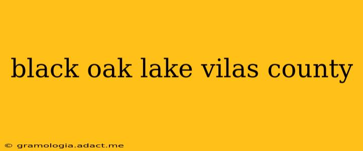 black oak lake vilas county
