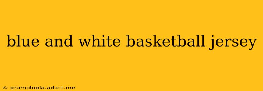 blue and white basketball jersey