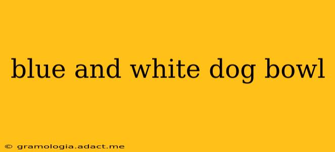 blue and white dog bowl