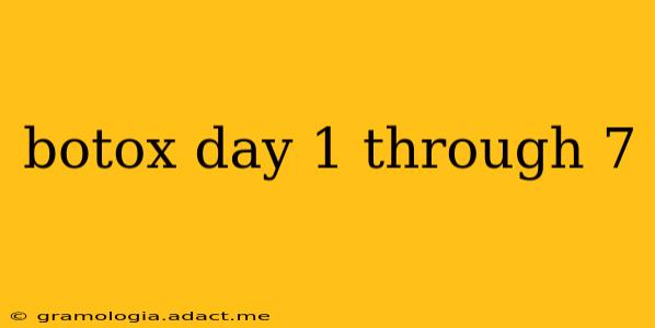 botox day 1 through 7