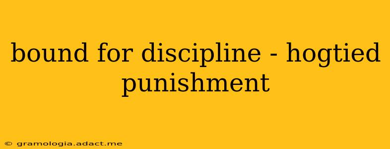 bound for discipline - hogtied punishment bound for discipline - hogtied punishment