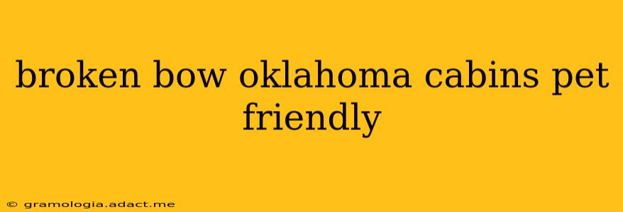 broken bow oklahoma cabins pet friendly