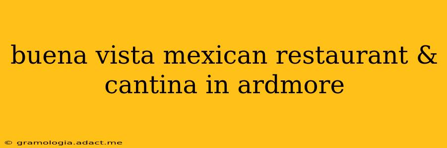 buena vista mexican restaurant & cantina in ardmore