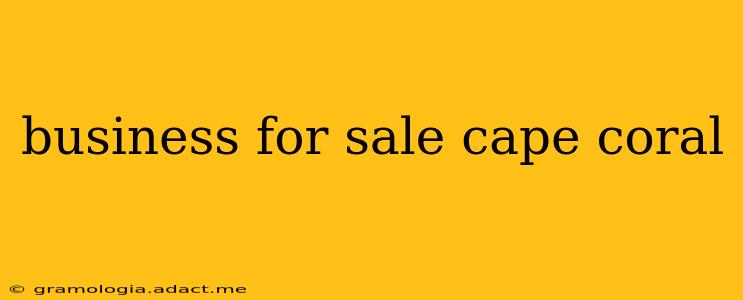 business for sale cape coral