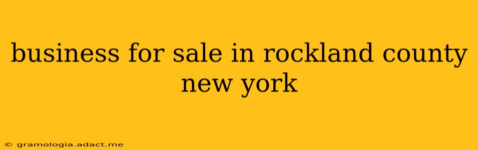 business for sale in rockland county new york