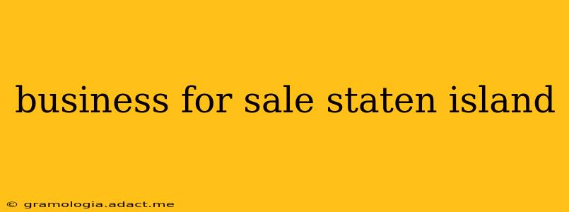 business for sale staten island