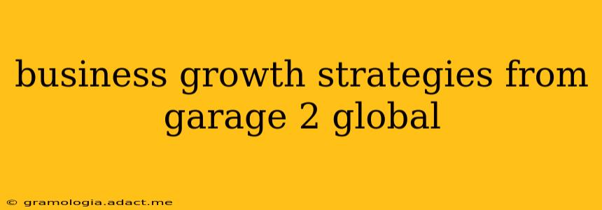 business growth strategies from garage 2 global
