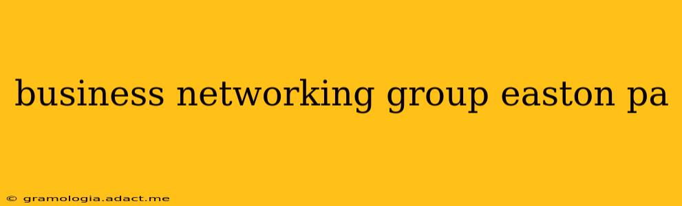 business networking group easton pa