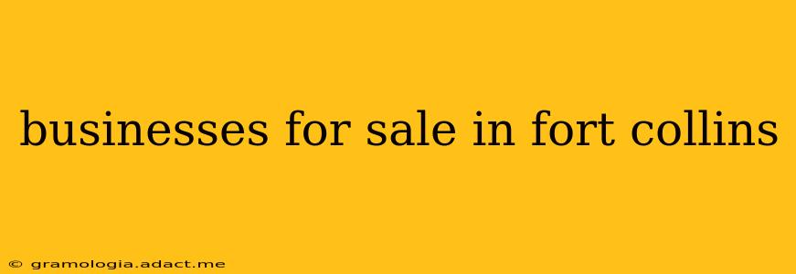 businesses for sale in fort collins