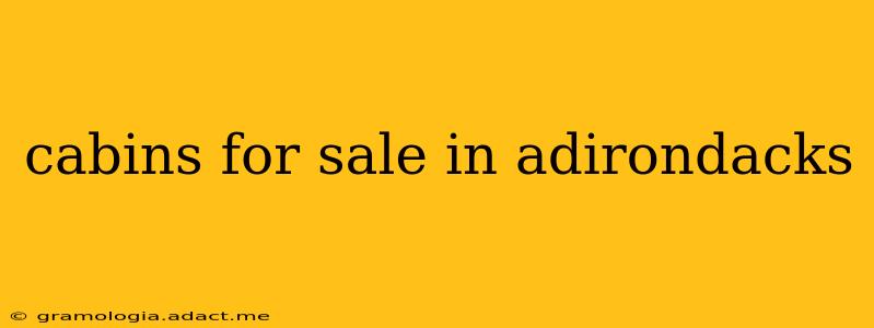 cabins for sale in adirondacks