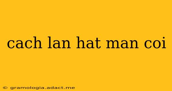 cach lan hat man coi