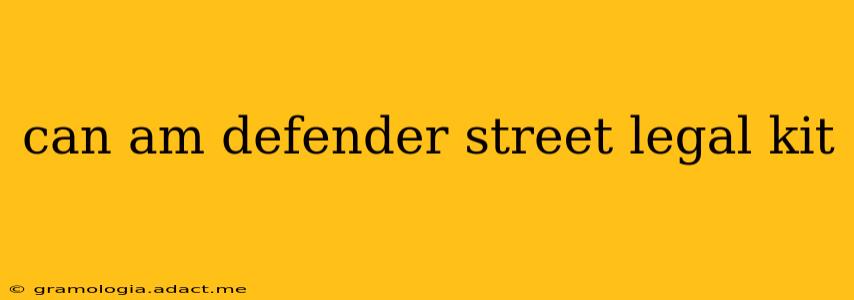 can am defender street legal kit