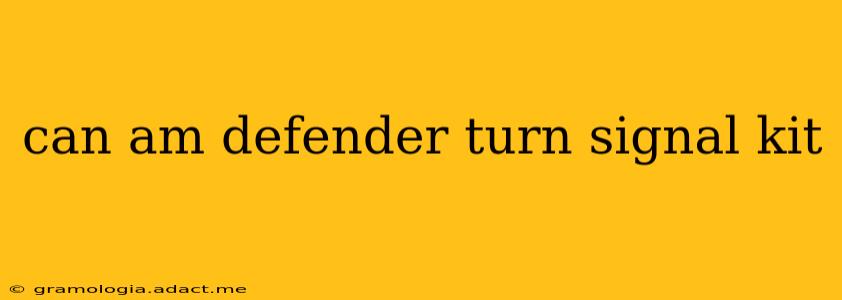 can am defender turn signal kit