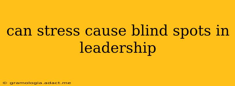 can stress cause blind spots in leadership