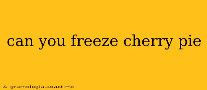 can you freeze cherry pie
