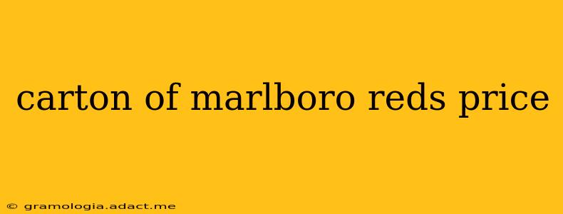 carton of marlboro reds price