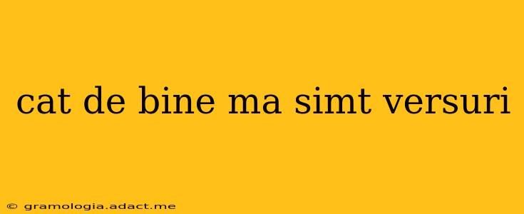 cat de bine ma simt versuri