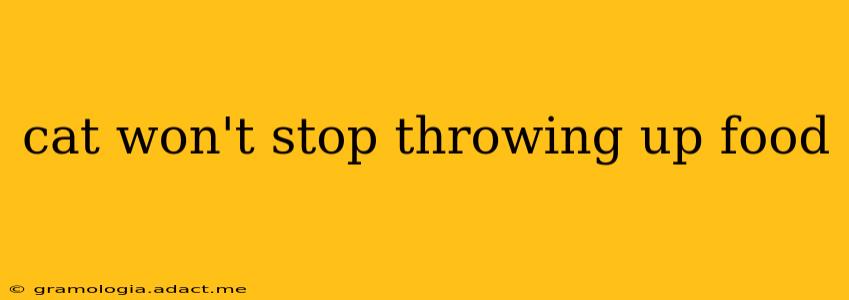 cat won't stop throwing up food