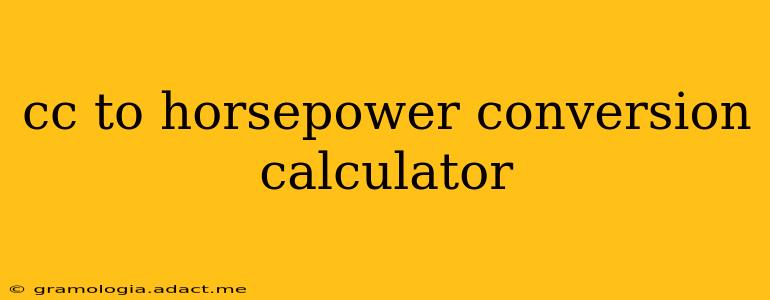 cc to horsepower conversion calculator